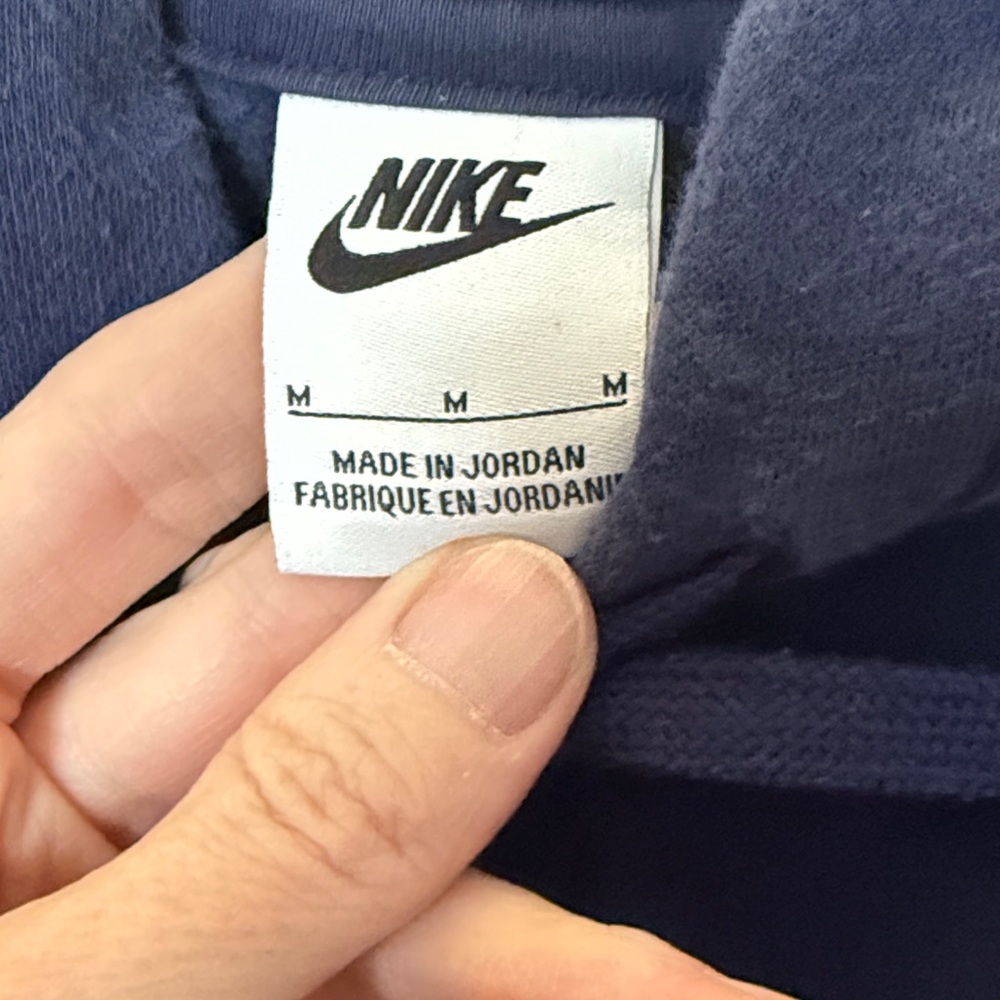 Nike Navy Pullover Hoodie with White Swoosh - Picture 2 of 2